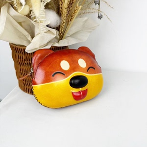 歌士顿-G022狐狸-中国风真皮时尚卡通动物红色单肩斜挎包手机包