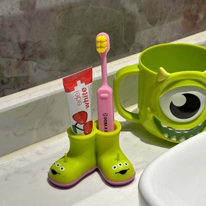 三眼仔牙刷架雨鞋小靴桌面收纳置物架浴室牙杯可爱创意装饰免打孔