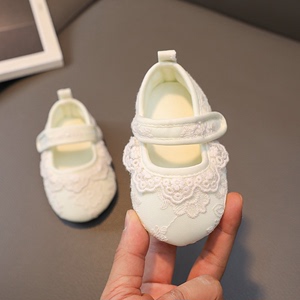 婴儿鞋女宝宝0--1周岁女公主鞋春秋季软底布鞋学步前鞋7-8-10个月