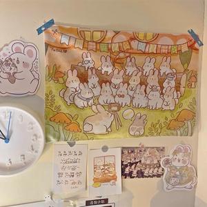 兔兔幼稚园背景布挂布床头墙面装饰