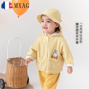 法国MXAG婴幼儿男女童两面穿童装米菲卡通风衣春秋宝宝外套潮新款