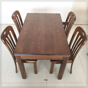 水曲柳纯实木长方形饭桌现代简约小户型4/8人餐桌餐椅组合