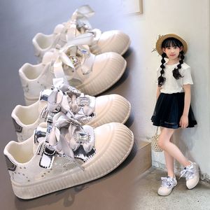 韩系女童单网板鞋2024夏季新款蕾丝亮片网面休闲鞋软底学生公主鞋