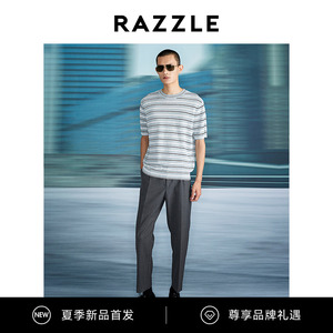 RAZZLE地素男装中灰色24年夏新款时尚长西裤