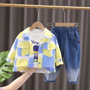 韩系男童秋装套装2024新款时髦洋气潮童装三件套1一2-3岁宝宝春秋