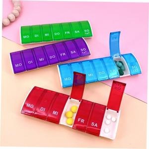 1PC Portable 7 Days Weekly Tablet Pill Medicine Box Holder S