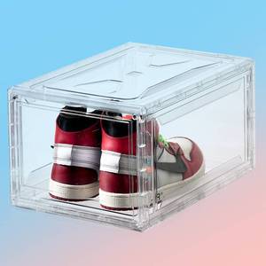 磁吸正开门高透明球鞋收纳盒可叠放组合收藏品展示柜精致礼品收纳
