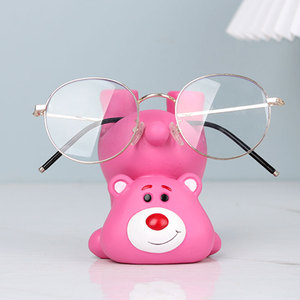 创意草莓熊眼镜放置架眼镜店道具展示架家用桌面装饰眼镜支架摆件