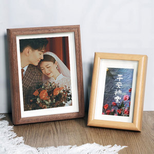 木质中空玻璃相框摆台6寸8寸10结婚照片diy框架立体实木画框包邮