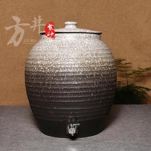 自助茶水紫砂水缸粗陶带龙头陶瓷储水罐 茶缸陶瓷自产自销包邮
