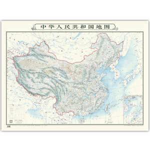 正版九成新图书|（水墨版）中国地图（1.1米*0.8米 装饰地图 筒装