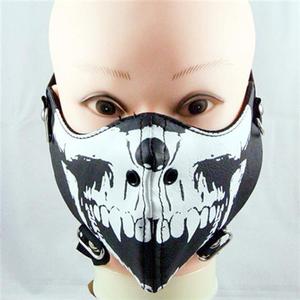 新款东京食尸鬼口罩朋克优皮质骷髅头铆钉摇滚骑行机车面罩跨境