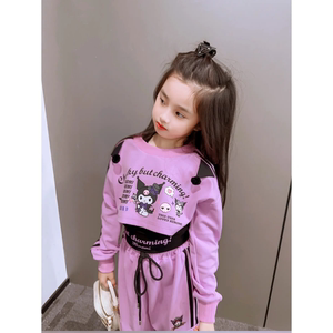 韩系女童春秋新款库洛米套装2024儿童6-12岁洋气时尚运动长袖三件