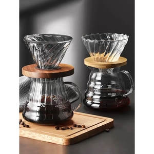 日本HARIO咖啡壶手冲咖啡滤杯玻璃分享壶套装冷萃杯美式滴漏壶带