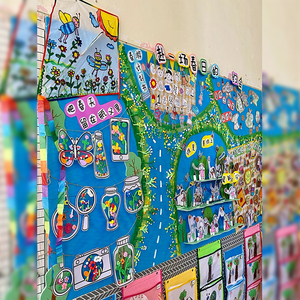 春天的约会主题环创春游主题墙幼儿园手工作品DIY教室创意墙贴画