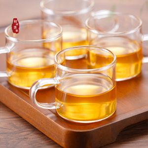 透明品茗杯小茶杯子单杯高硼硅耐热玻璃主人杯功夫茶具泡茶杯架