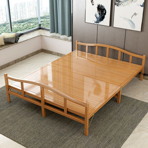 竹床可折叠床单人双人简易家用成人午休午睡出租屋竹子硬板实木床