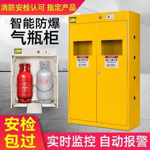 全钢防爆气瓶柜安全柜液化气乙炔钢瓶储存柜实验室双瓶煤气罐柜子
