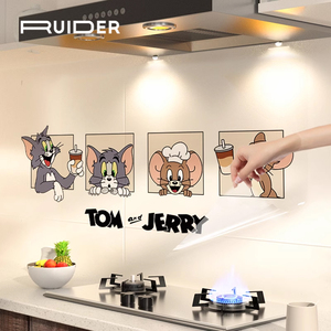 猫和老鼠创意透明厨房防油贴纸防静电灶台墙面耐高温瓷砖保护墙贴