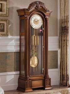 德国赫姆勒机芯欧式落地钟立式机械客厅座钟实木雕花古典立钟铜钟