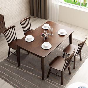 IKEA宜家全实木餐桌椅组合家用小户型现代简约原木北欧吃饭桌子客