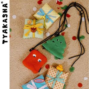 【礼物】TYAKASHA塔卡沙零钱包毛绒小包斜挎迷你钱包小众设计包包
