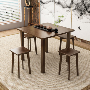 折叠桌四方桌小户型家用餐桌正方形学习桌楠竹实木客厅茶几吃饭桌