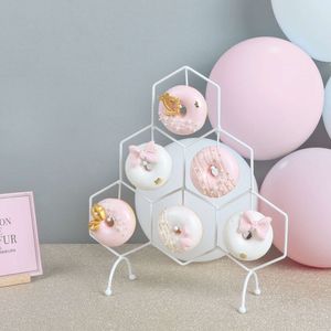 甜甜圈展示架欧式甜品台摆件铁艺甜甜圈展示架面包架子婚礼摆件装