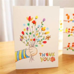儿童教师节手工贺卡diy材料包手指画卡片生日创意三八女王节礼物