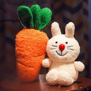 胡萝卜抱枕兔子公仔可爱小玩偶创意小号婚庆抛洒娃娃毛绒玩具女生