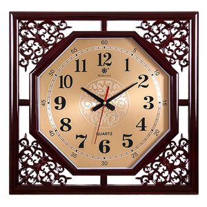 七王星挂钟客厅大方形复古创意中式家庭电子石英钟表日历时钟挂表