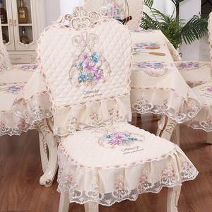 欧式餐椅套罩家用餐椅坐垫套加大餐椅垫套装餐桌布圆桌布茶几布