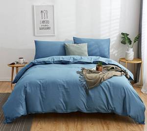 蓝色天蓝色淡蓝浅蓝全棉纯棉南通纯色床单被罩被套床上三4四件套