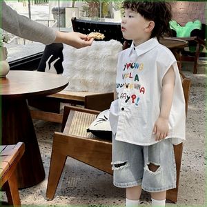 巴拉巴拉男童夏季新款短袖上衣牛仔短裤套装时尚韩版男孩洋气潮流