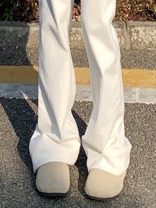 伊芙丽白色马蹄牛仔裤女春夏秋季显瘦修身微喇叭裤170高个子加长