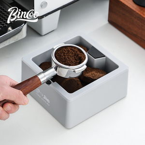 Bincoo四方咖啡粉敲渣盒大容量粉渣桶压粉器硅胶压粉垫咖啡机手柄