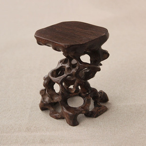 红木雕刻工艺品摆件奇石底座实木镂空根雕玉器茶壶底座木托花架子