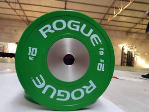 杠铃片大孔ROGUE竞技片举重橡胶片彩色组合片高端健身房工作室