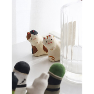 日本进口龙虎堂日式和纸猫咪可爱摆件手工艺品桌面装饰车载礼物
