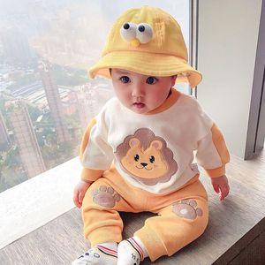 韩版婴幼儿春装衣服卡通卫衣长裤套装童装男童女宝宝洋气两件套小
