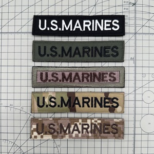 USmarines美国海军陆战队胸条刺绣魔术贴章军迷户外迷彩服士气章