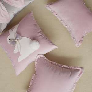 可爱兔子毛绒抱枕套靠垫ins风韩式少女心公主沙发床粉色丝绒抱枕