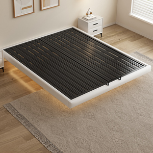 悬浮床无床头钢架床家用不锈钢双人床现代简约加粗加厚铁架悬空床