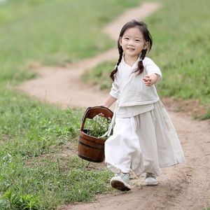 巴­拉巴­拉儿韩版童改良汉服女宝宝拍照摄影服装古装女童走秀礼服