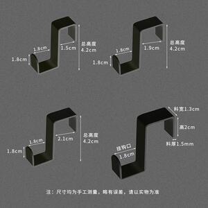 不锈钢s型挂钩橱柜门后无痕z型挂勾厨房浴室活动卡扣黑色挂衣钩