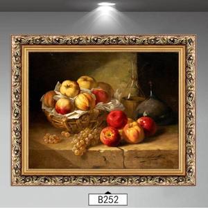 欧式餐厅装饰画仿真油画水果墙画客厅挂画有框单幅横B252