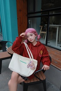 韩国帆布包女单肩包大容量手提包袋上课包购物袋百搭拎书袋送挂件