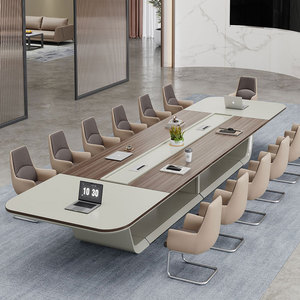 大型佛山办公室会议桌长桌轻奢高级感洽谈接待桌现代简约桌椅组合