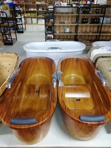 科勒᷂小户型亚克力浴缸家用木桶仿木纹独立式浴缸大人卫生间按摩
