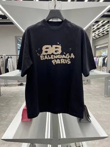 Balenciaga巴黎世家新款代购圆领字母休闲短袖T恤男